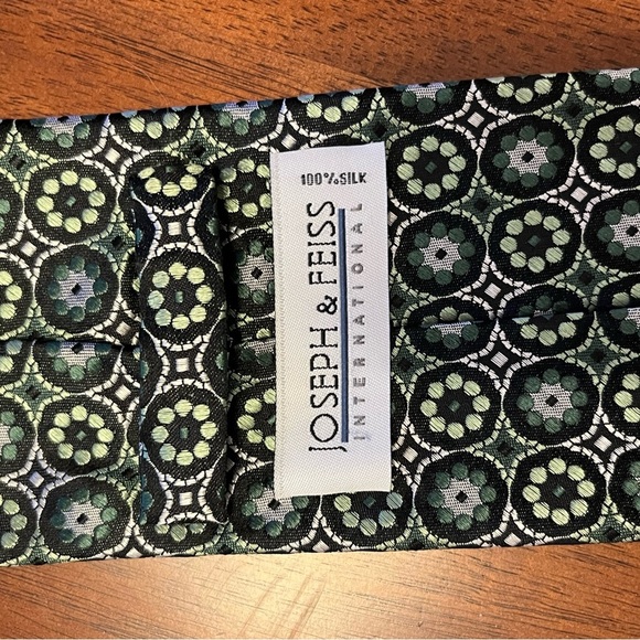 Joseph&Feiss 100% silk Green Patterned Men's Tie - Picture 5 of 6